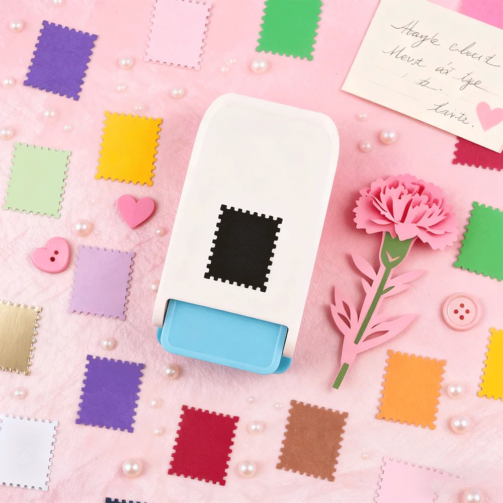 

0.98x0.83Inch Postage Stamp Craft Punch, Lever-Action Tool for DIY Paper Crafting, Scrapbooking Easy & Lockable Supplies