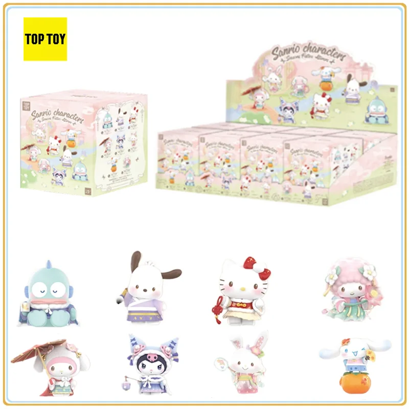 

TOPTOY в наличии, оригинальная Sanrio Kuromi Hello Kitty Four Seasons, серия Huafu, слепая коробка, модель персонажа аниме, коллекция игрушек в подарок