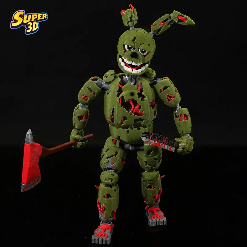 16cm 9l3d Printed Fnaf Freddy Fazbear'S Pizza Springtrap Toys Action Figures Anime Model Lucky13 Dummy13 Titan13 Ornaments Gifts