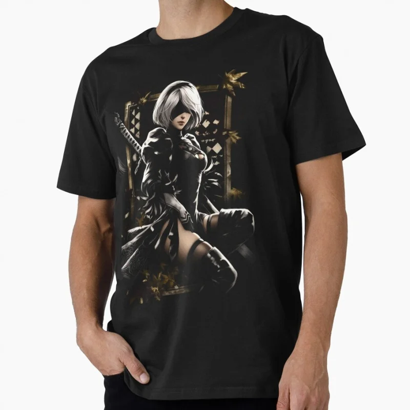 NIER AUTOMATA 2B Cyberpunk Anime Unisex Tee Gamer Gift Video Game Shirt 0704 Streetwear Clothing Sexy Waifu Graphic Tee S-6XL