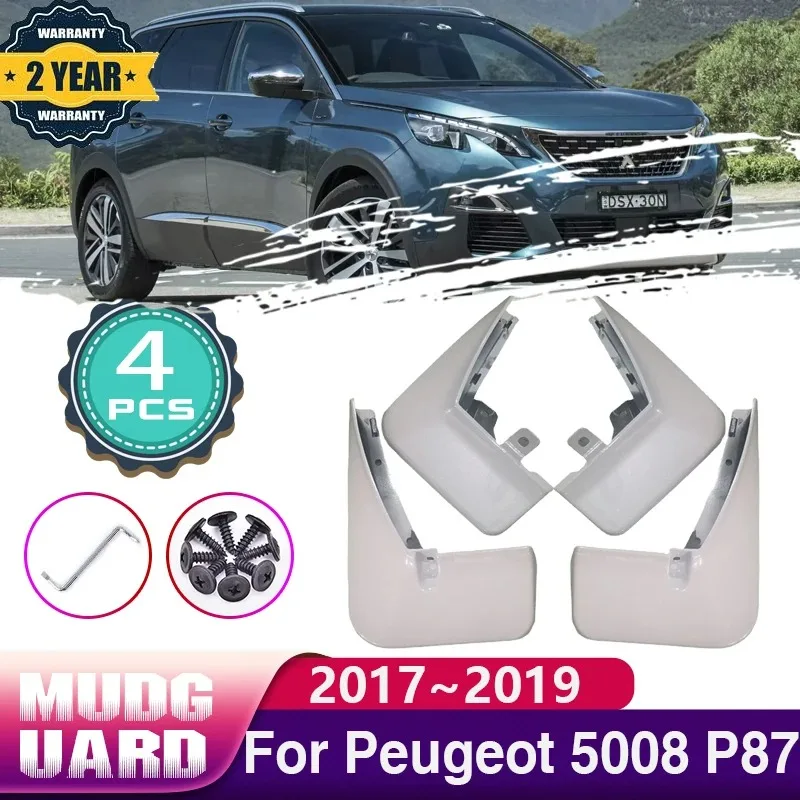 

For Peugeot 5008 P87 Accessories 2017~2019 Car Fender Mud Flaps Splash Guards Front Wheel Mudguard Baking Paint Protect Mudflaps