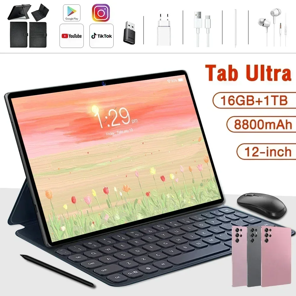 Original New Tab Ultra 16g 1tb Android13 Pc Tablets 12.0 Inch 8800mah Tablets Global 5g Dual Sim Card