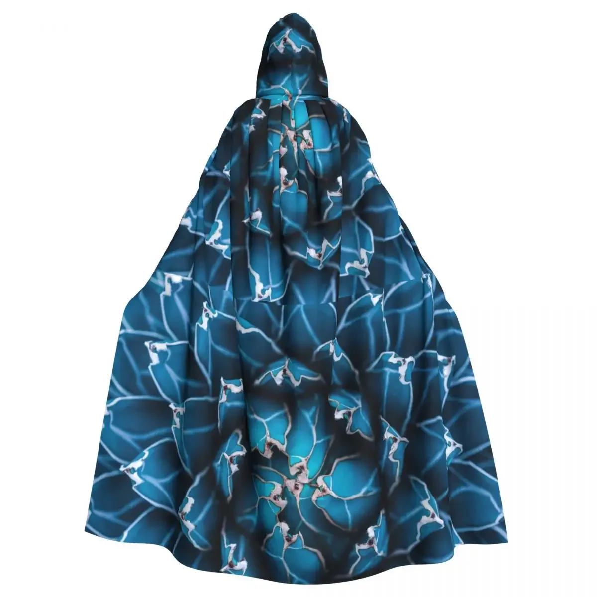 Blue Toned Agave Cactus Unisex Adult Cloak with Hood Long Witch Costume Cosplay