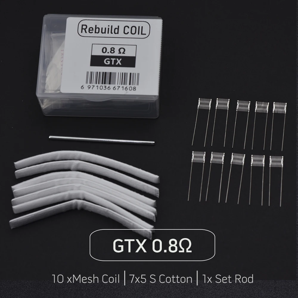 Original Rebuild Kit Mesh Coil Resistance Wire 0.6-1.0ohm for GTX 0.8 OXVA Xlim V2 Coil Head Replacement