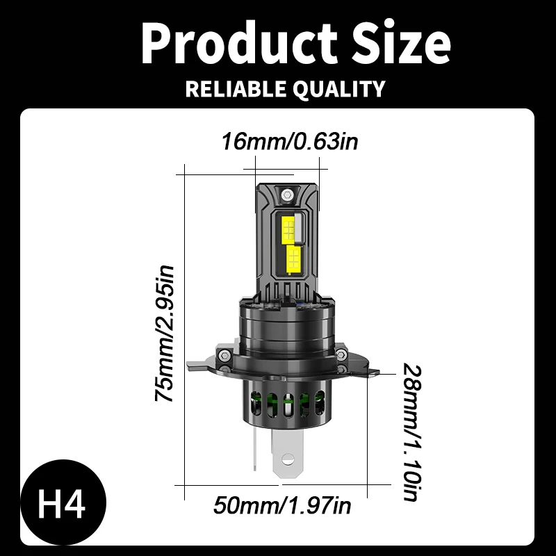 

2PCS LED Headlight For Citroen Berlingo MK1 MK2 1996-2017 NEMO 2007 2008 2009 2010 2011-2020 H4 9003 HB2 High Low Beam