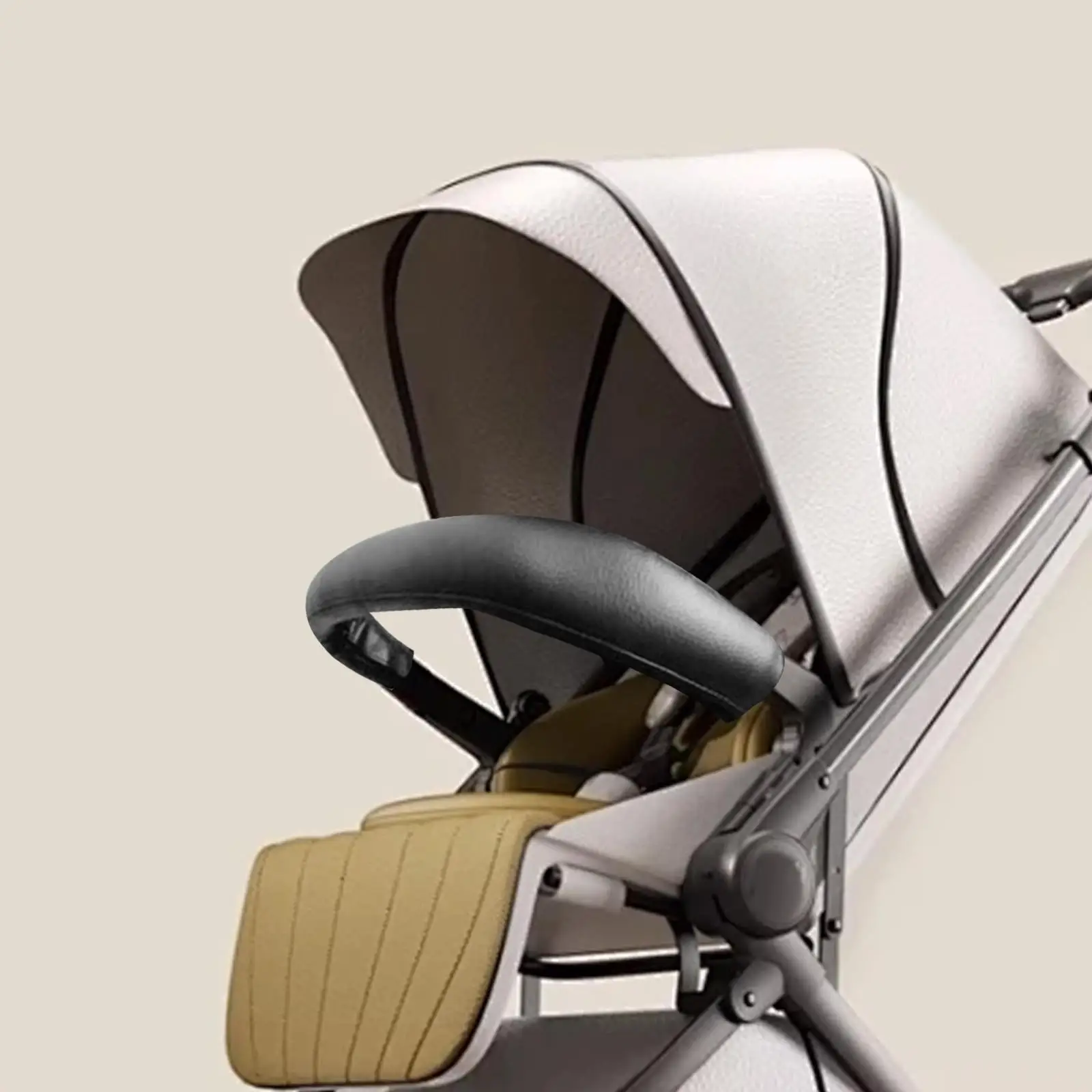 غطاء مقبض عربة الأطفال، غطاء مقبض مسند ذراع عربة الأطفال، مضاد للانزلاق، مقاوم للغبار، واقي مقود كرسي يدفع باليدين مقاوم للماء