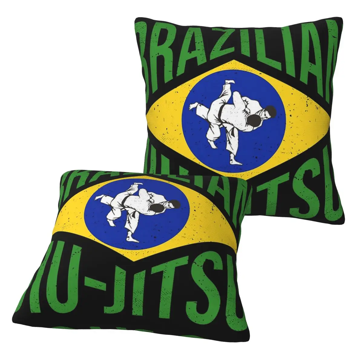 Brazilian Jiu-Jitsu BJJ 2 pcs Square Pillowcase Pillow Cover Cushion Zip Decorative Comfort Throw Pillow for Home Bedroom