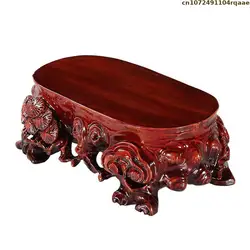 Natural Solid Wood Standing Flower Base Tea Sets Pedestal Bonsai Plant Decorative Shelf Vase Buddha Incense Burner Display Stand