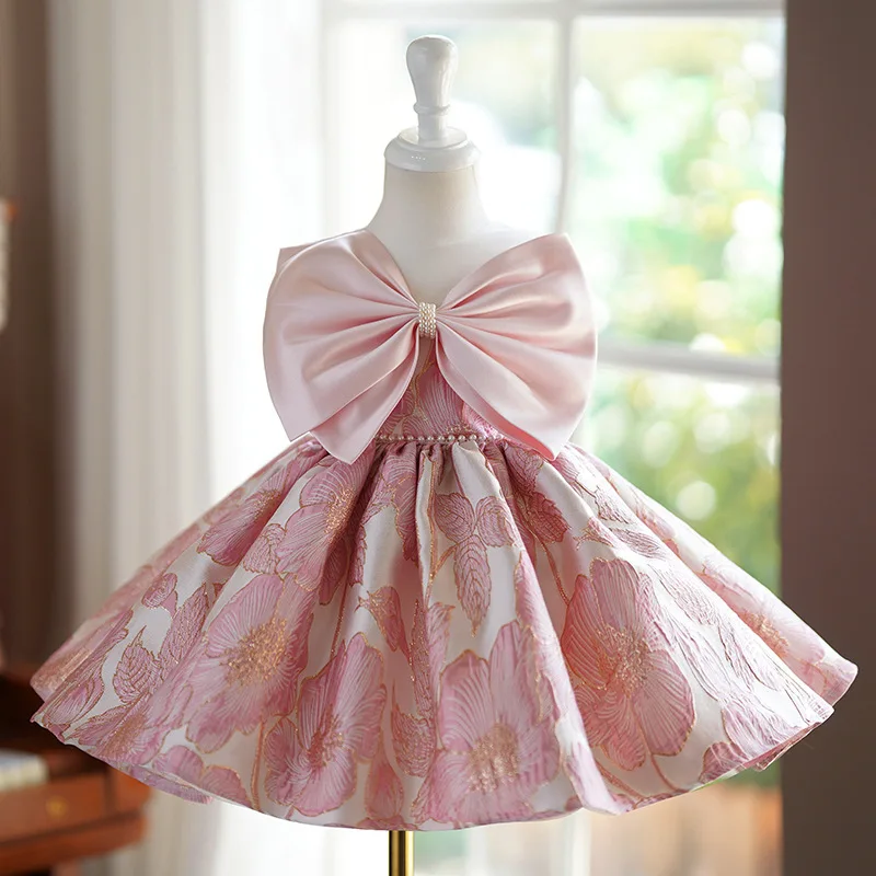 

New Children's Princess Ball Gown Host's Piano Performance Wedding Birthday Party Dresses For Girls A4674 Bridesmaid Dresses