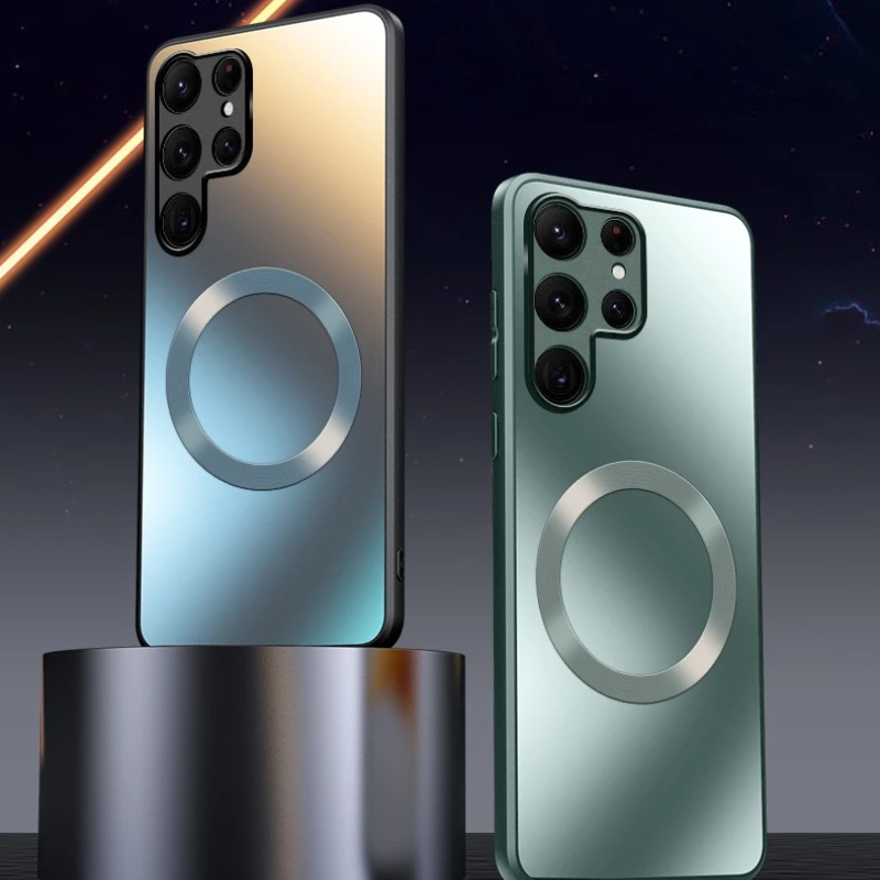 

Для Samsung S25 S24 S23 S22 Plus Ultra Edge S25+ S24+ Магнитный матовый чехол для телефона с защитой от отпечатков пальцев Задняя крышка