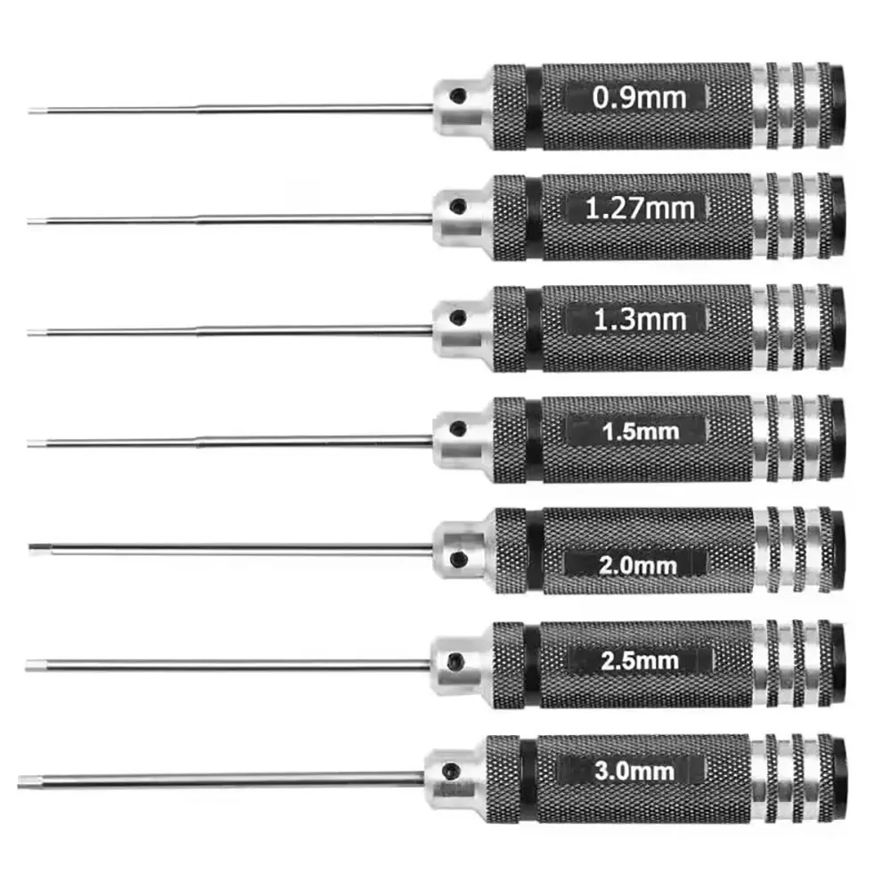 7pcs HSS Hexagonal Key Screwdrivers Tools 0.9-3.0mm For RC Model Hexagonal Screwdriver