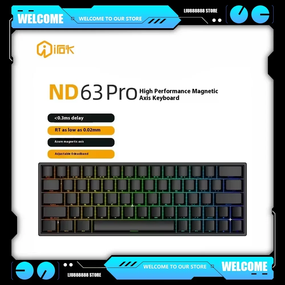 Irok ND63 Pro Magnetic Switch Mechanical Keyboards E-Sports Customize Wired Keyboard Hot Swap RGB Pc For Gaming Accessory Office