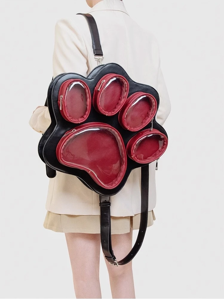New Multi-pain Layer Cat Paw Japanese Cute Girl Ulzzang Ita Bag Fashionable Large Capacity Crossbody Backpack Y2K Itabag