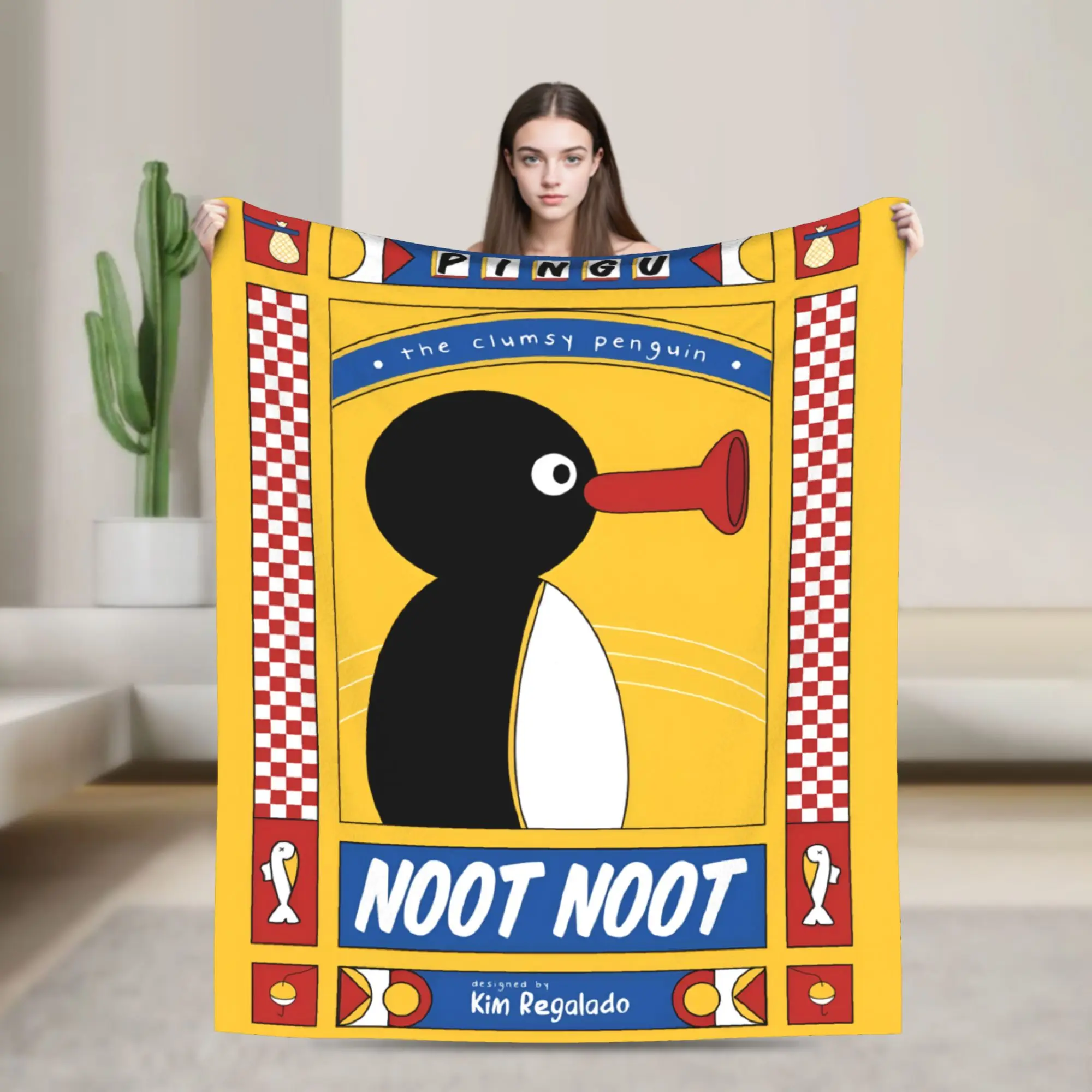 Pingu Penguin Blanket Super Soft Warm  Throw Blankets for Couch 50x60 Inch Multi-size Plush Thin Quilt