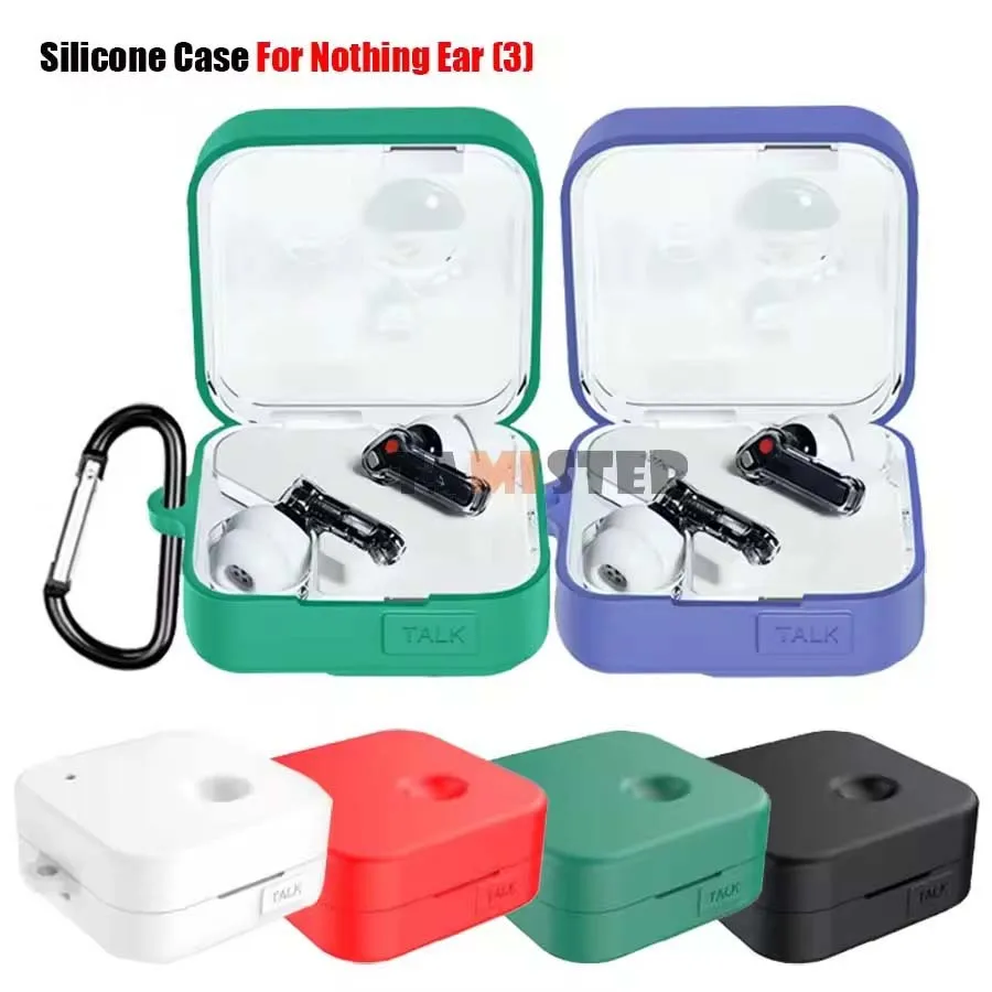 Silicone Case For Nothing Ear 3 Wireless Earphones Protective Sleeve Cover For Nothing Ear (3) Protector Shell Skin With Hook