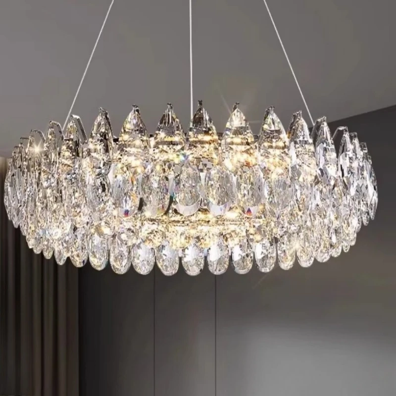Modern style light luxury crystal chandelier high brightness portable