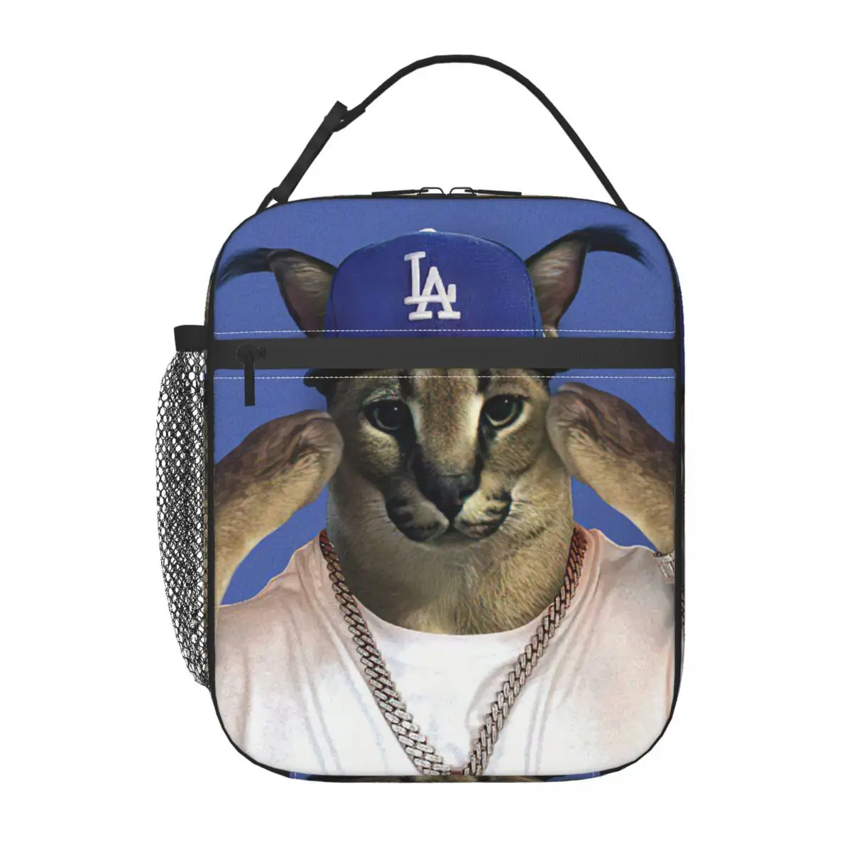 Big Floppa Rapper Meme Insulated Lunch Tote Bag for Women Funny Caracal Cat Portable Thermal Cooler Bento Box Work School Travel