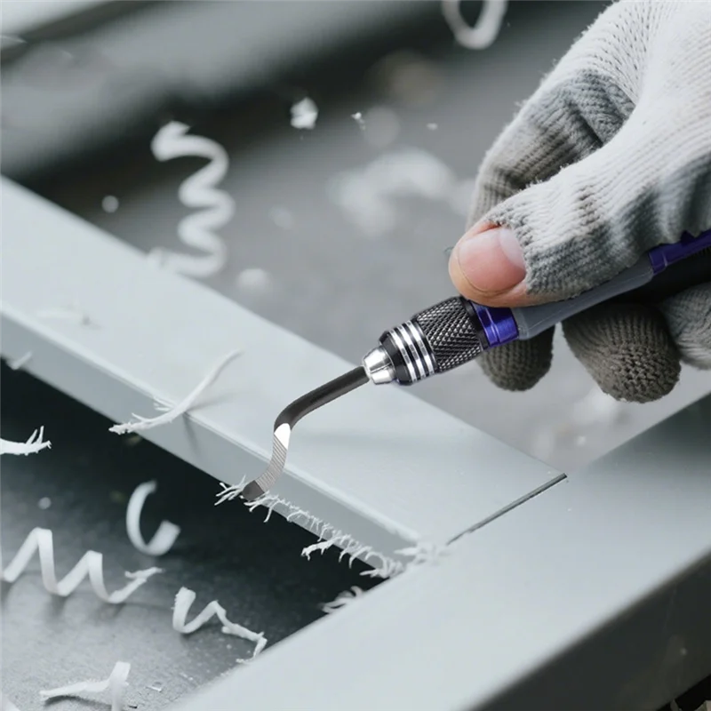 Zestaw noży do usuwania zadziorów A84E-Tool, 3 sztuki, do metalu, żywicy, PVC