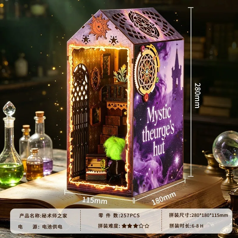Creative DIY Wooden 3D Stereoscopic Puzzle Book Stand Handmade Assembly Model Wonderful Studio Ornament For Home Desktop Decor G