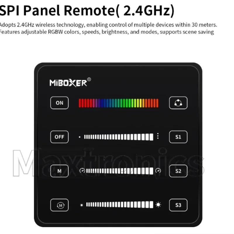 MiBoxer 3w1 Kontroler LED SPI SPIR3/SPIR3-M/C6/B6 DC5/12/24V do Taśm LED WS2812 z Pilotem RF SPI Jednokolorowy+RGB+RGBW