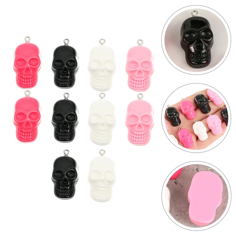 

10 шт., подвески в виде черепа, смоляные подвески на Хэллоуин, сделай сам, изготовление ювелирных изделий, ожерелье, браслет, аксессуары, подвески на Хэллоуин, подвески «сделай сам»