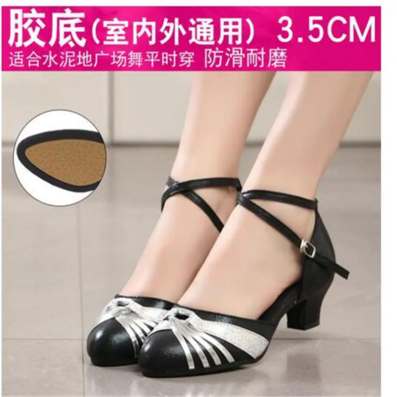 Dancing Shoes For Women Heel 5.5cm Closed Toe Ballroom Latin Dance Shoes Rubber Sole High Heel Tango Salsa Dance Shoes For Girls