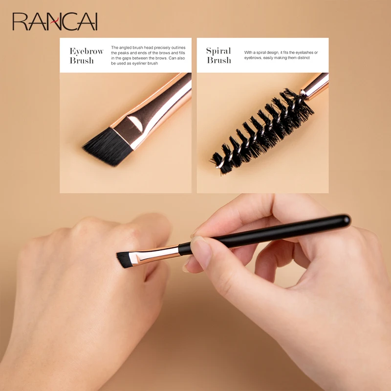 2 szt. Kątowa szczotka do brwi kredki do rzęs grzebień do brwi przyrząd kosmetyczny profesjonalne pędzle do makijażu do mieszania brwi