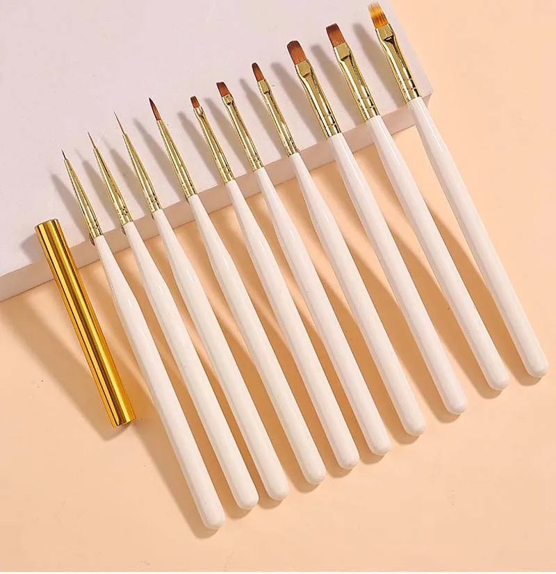 12 Type Nail Brush Gel Brush For Manicure Acrylic UV Gel Extension Pen Nail Polish Painting Drawing Brush Liner Nail Brus