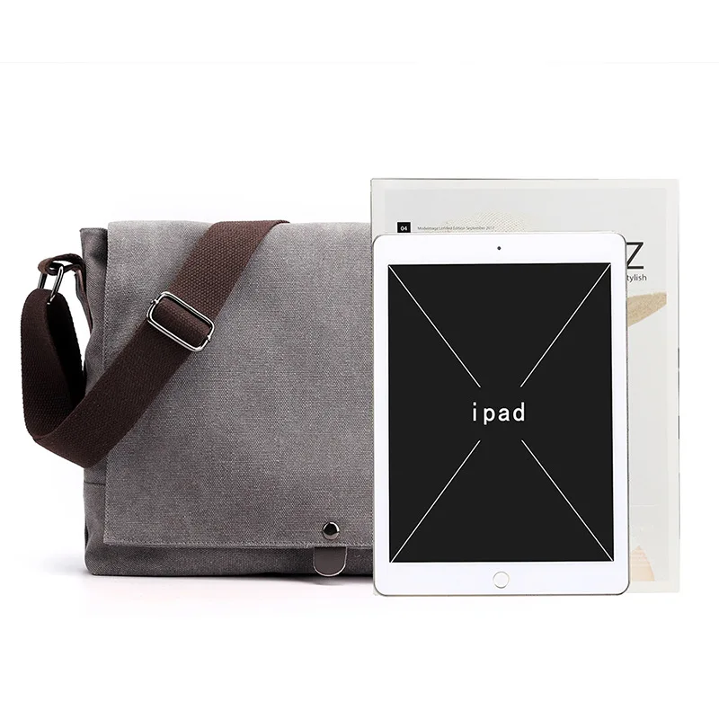 Fashion Solid vintage Canvas Messenger Satchel Bags Buckle Casual Portable Shoulder Bag Korean Trend Simple Pack For Men 2024