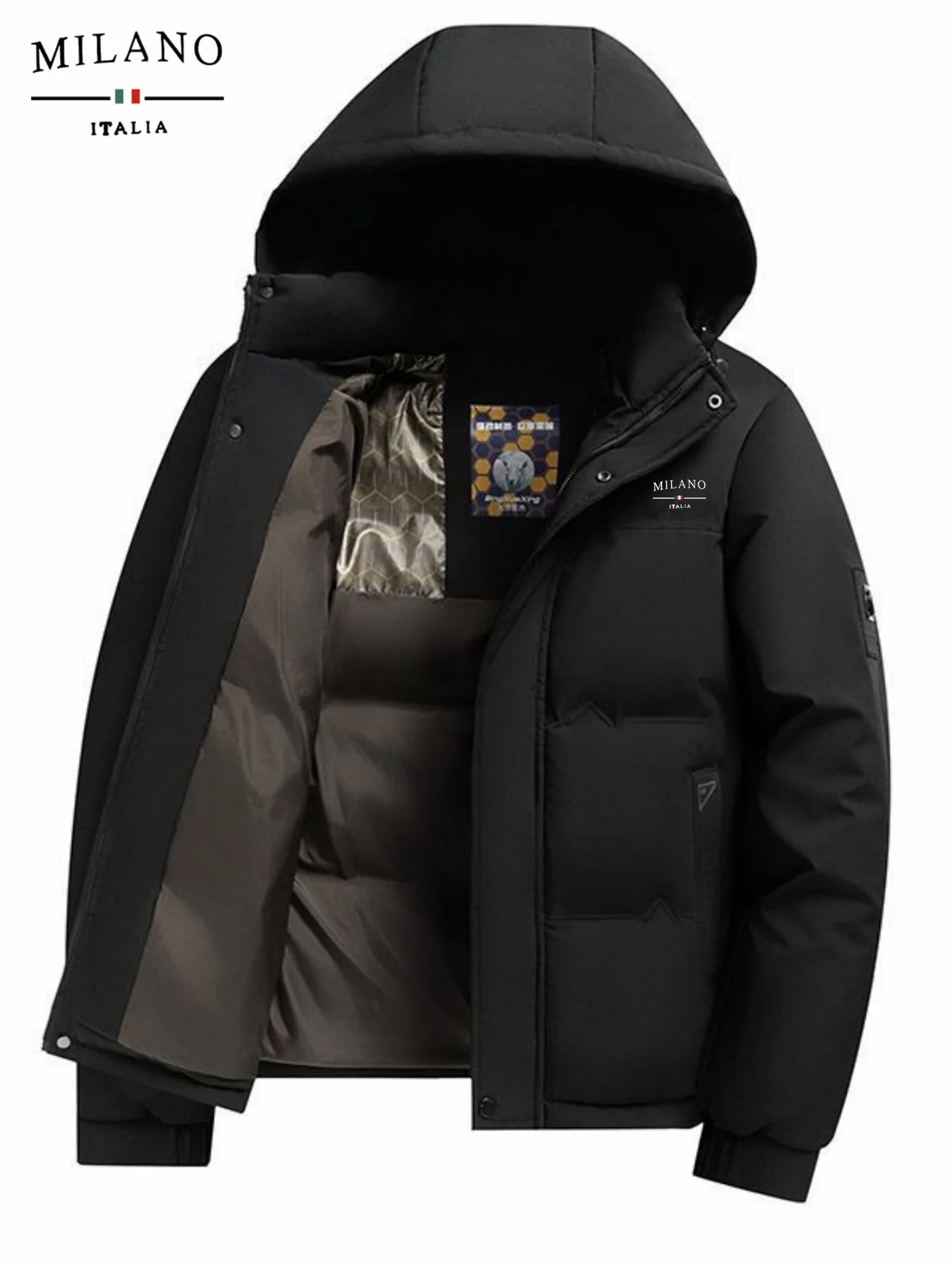 Giacca invernale da uomo in cotone ispessito Cappotto caldo impermeabile con cappuccio Essenziale per capispalla stile maturo per la stagione fredda