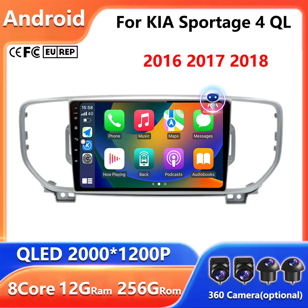 

9-дюймовый для KIA Sportage 4 QL 2016 2017 2018 Android Авто-навигация GPS Разделенный экран Беспроводной Carplay DSP Стерео Bluetooth WiFi