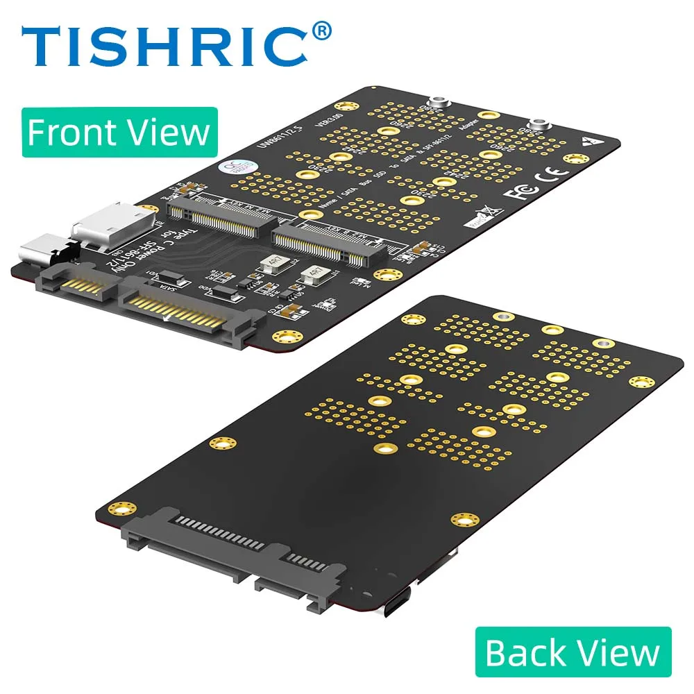 

TISHRIC M2 NGFF B-Key M-Key To SFF-8611/8612 SATA Adapter Card 2 in 1 M.2 SSD SATA-Bus NVME Protocol Support 2230 2242 2260 2280