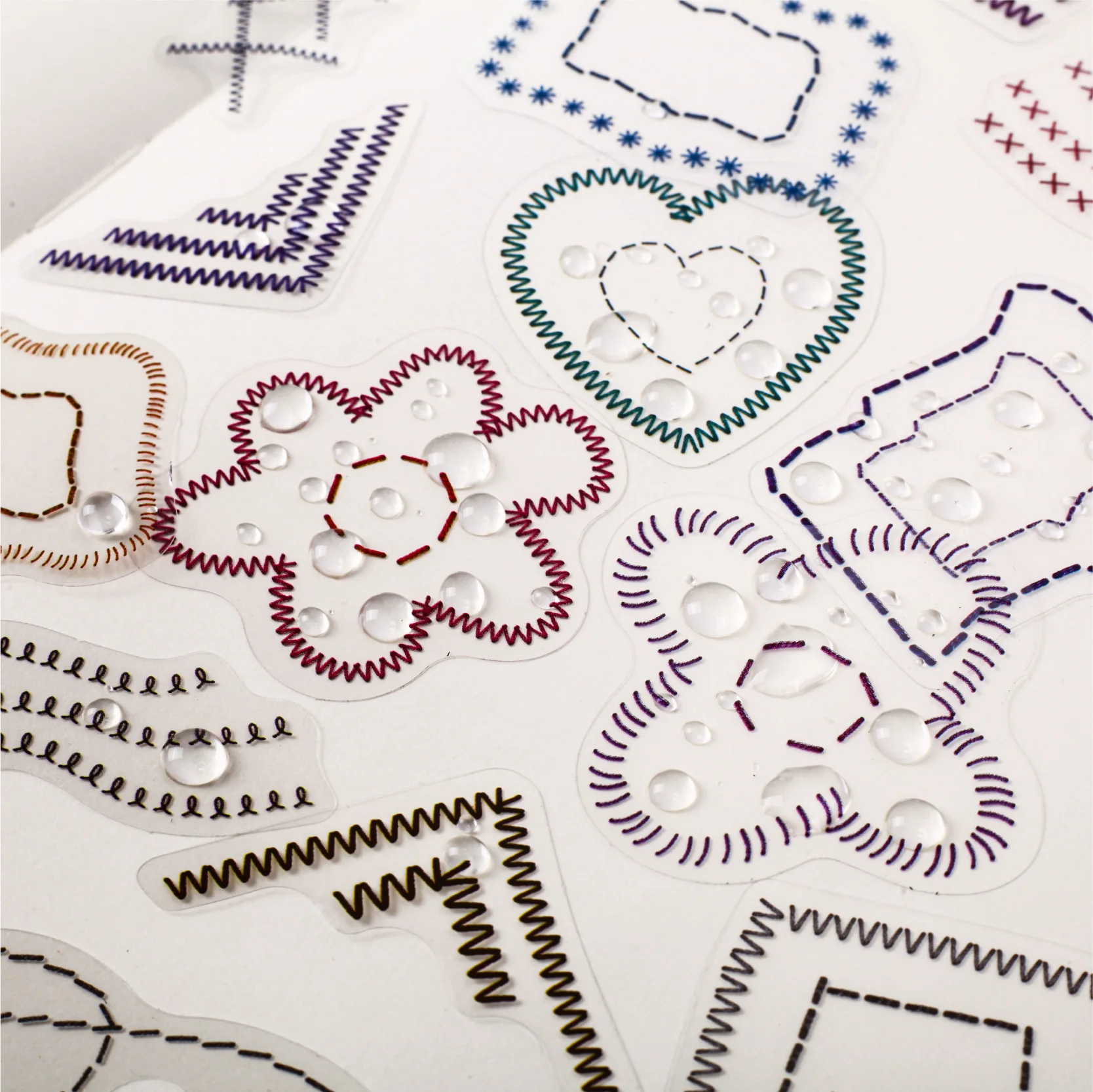 Funny Geometric Interweaving Sewing Vintage Lines Border Landscape PET Sticker Creative DIY Journal Material Collage Stationery