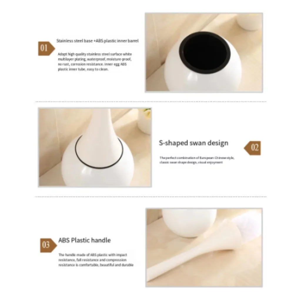 Versatile Made with Stainless Steel Toilet Brush and Holder Sets Modern Functional Accessories