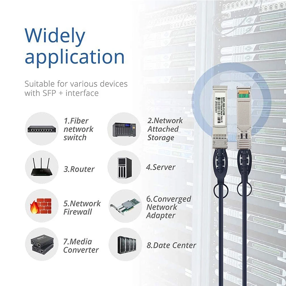 كابل Mraytec 10G SFP+ Twinax، كابل سلبي نحاسي (DAC)، 0.5-10 متر، لمفتاح Cisco، Huawei، MikroTik، HP، Intel... إلخ