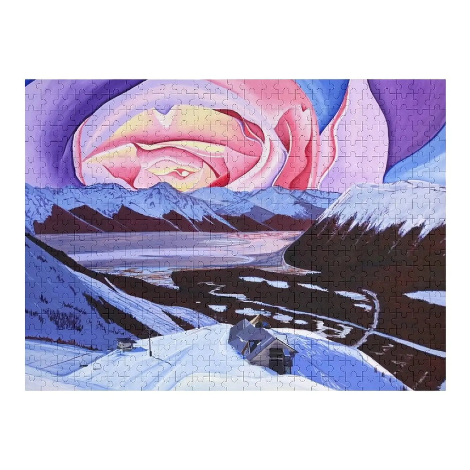 

Alyeska Resort Rose Sunset Jigsaw Puzzle Персонализированный детский деревянный пазл