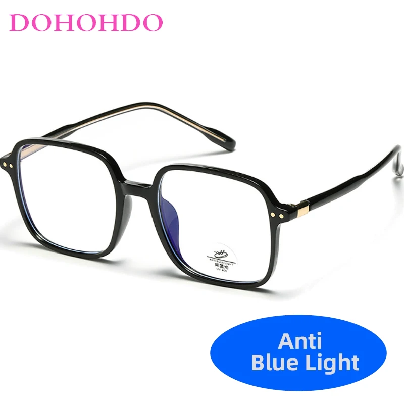 

DOHOHDO Square New Men's Blue Light Proof Glasses Large Frame TR90 Ultralight Women Eyelasses Optical Spectacle Computer Eyewear