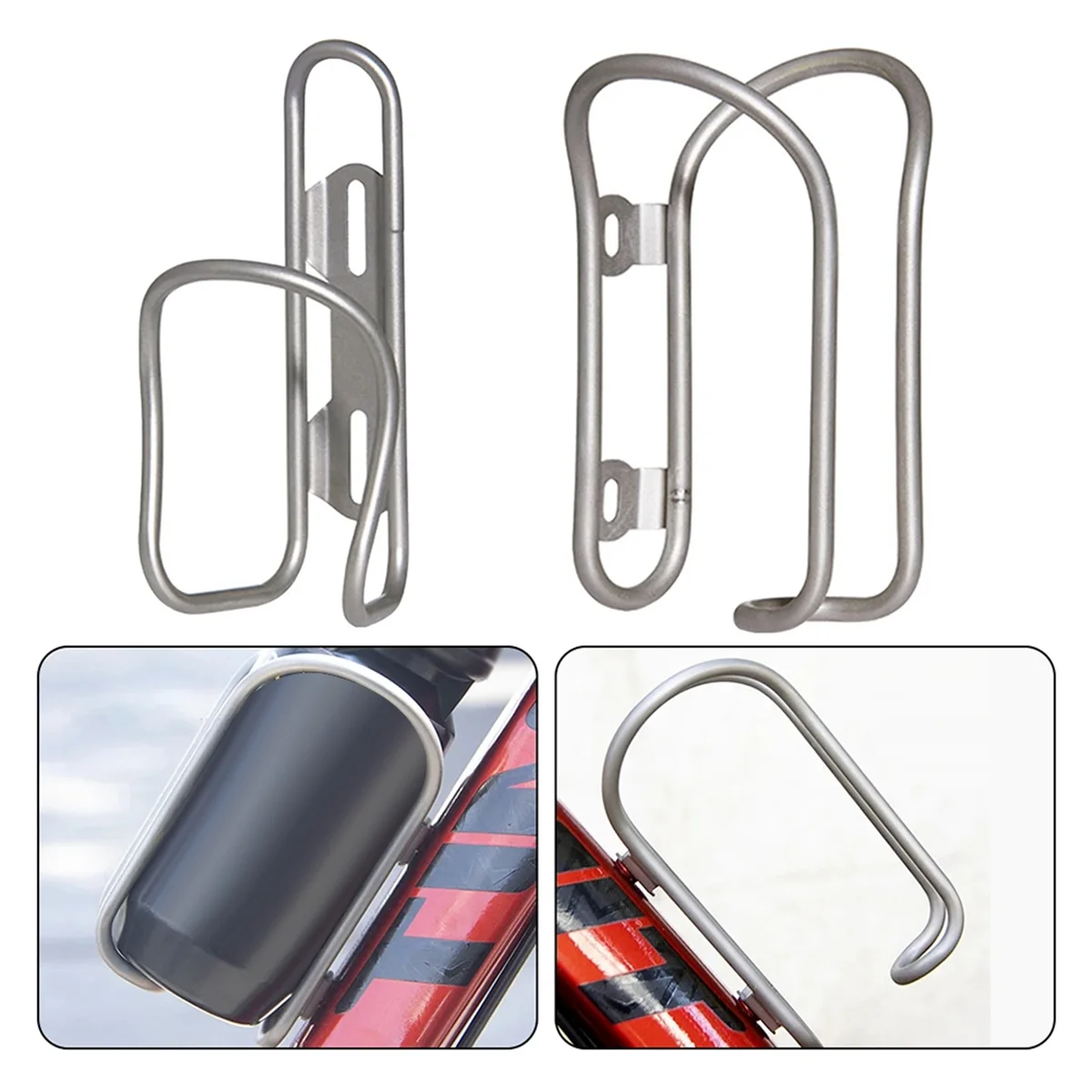 BVBV Велосипедная подставка для чайника из титанового сплава, полая клетка для бутылки с водой, держатель с винтами, велосипедные аксессуары, стиль B