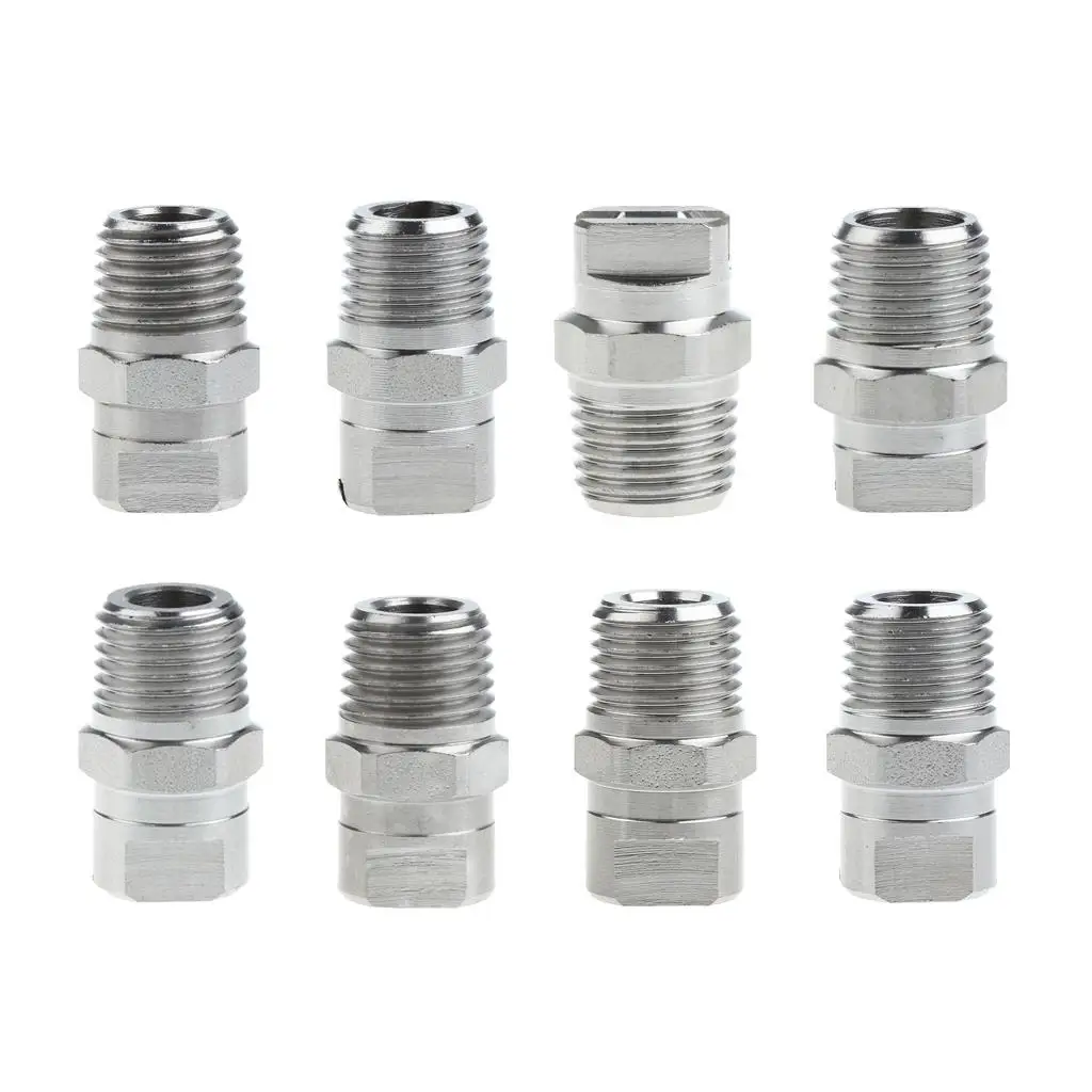 Stainless Steel Pressure Washer Fan Nozzle 1/4 NPT Screw Type Spray Tip for High Pressure Cleaner
