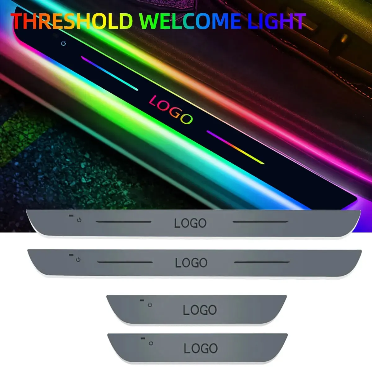 Car Door Sill Light Threshold LampWelcome Logo Projector Lamp Threshold Lamp USB Power Moving LED Welcome Pedal Light