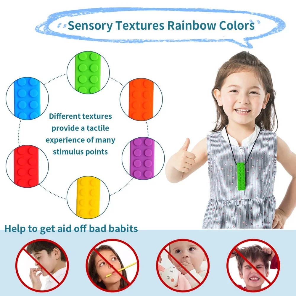 

Children Toys Building Blocks Chewing Sticks Baby Teeth Grinding Sticks Biting Fun Silicone Teeth Creative New Chewing Necklace