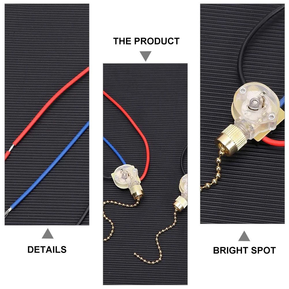 

Adjustable 3-Level Switch Ceiling Copper Material Durable Control Replacement For Wall Cabinet Lamp Indoor Fans Pull