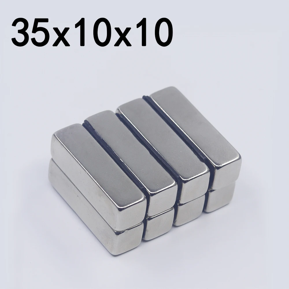 1/2/5/10Pcs 35x10x10 Neodymium Magnet 35mm x 10mm x10mm N35 NdFeB Block Super Powerful Strong Permanent Magnetic imanes