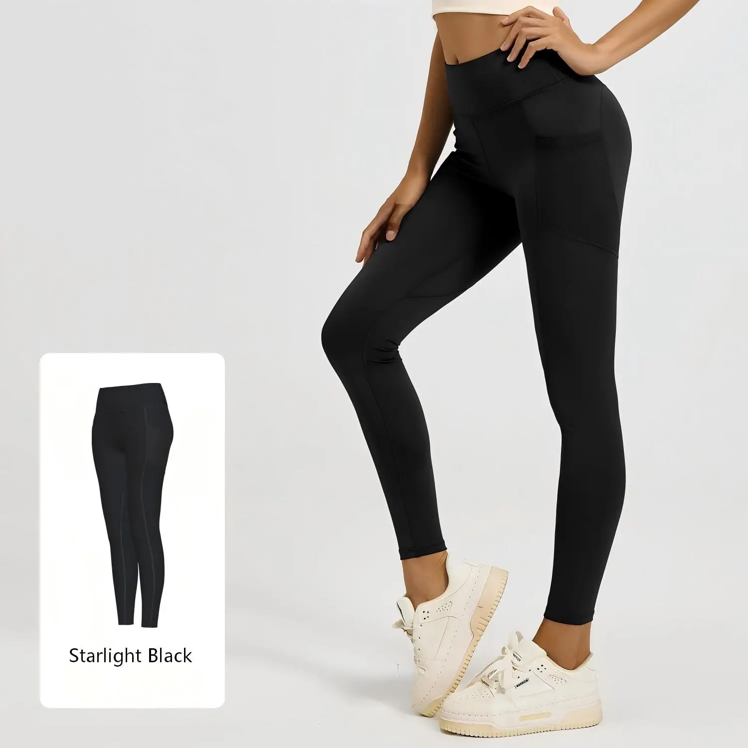Women High Waist Yoga Pants With Pockets Tummy Control Workout Leggings Quick Dry Gym Running Sports Tights
