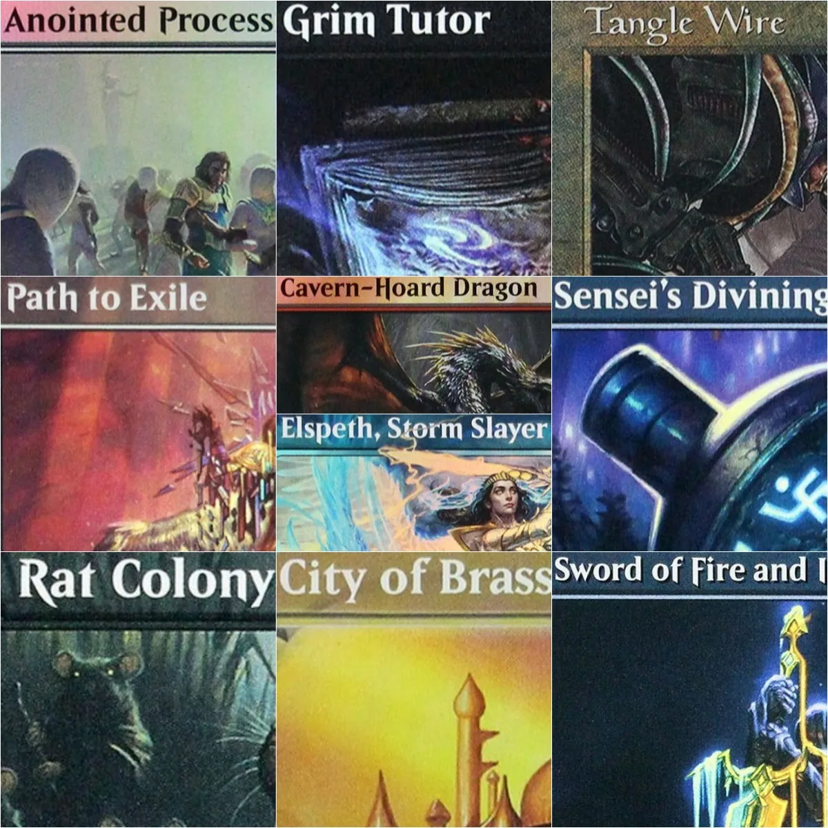 Cartas Proxy Mágicas de Calidad para Juegos de Mesa y Cartas Coleccionables: Foil City of Brass/Sensei's Divining Top/Rat Colony