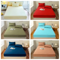 Kuup High Quality Fitted Sheet 90/180/150x200 Cm Elastic Band Mattress Cover Bed Sheet Queen King Size No Pillowcases Included