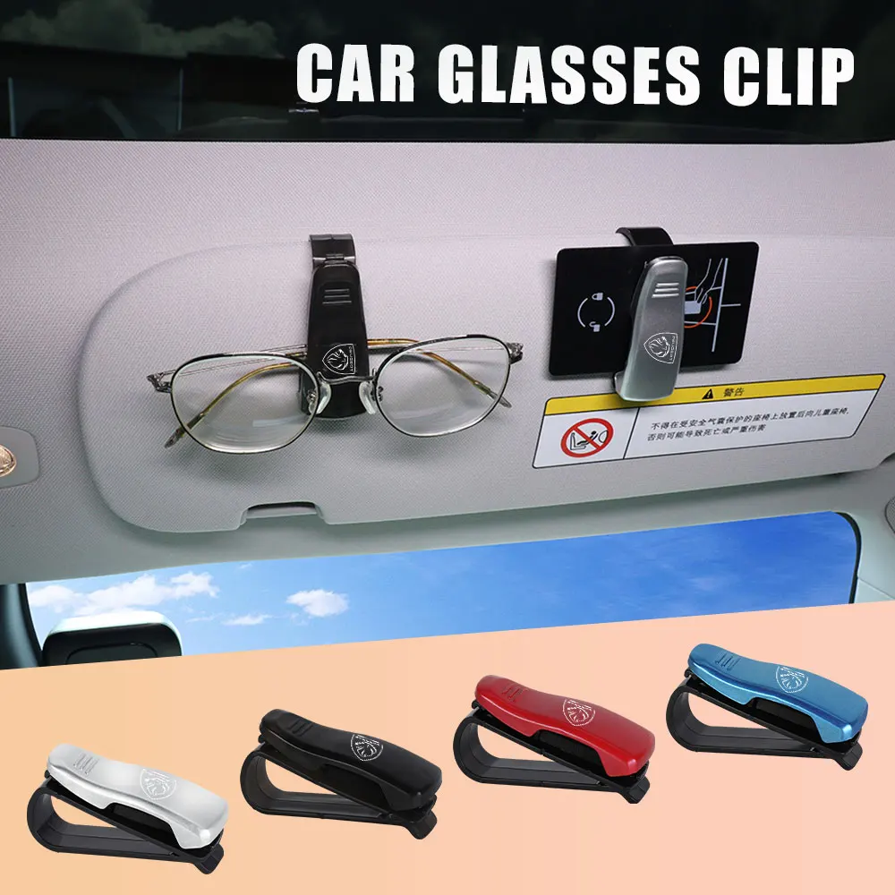 Car Interior Sun Visor Glasses Clips Sunglasses Clip Card Ticket Holder For PEUGEOT 206 208 3008 308 207 508 107 307 408 107 406