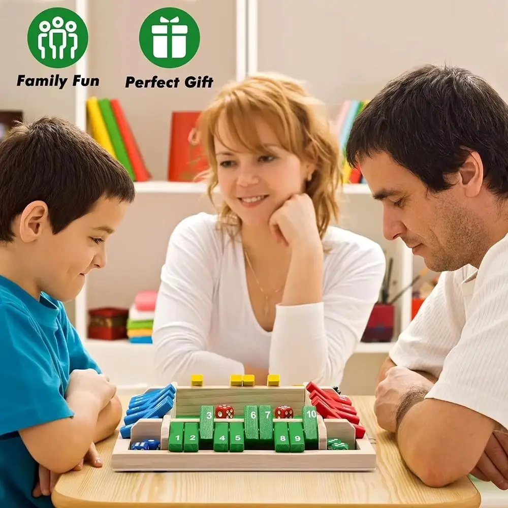 

Shut The Box Table Board Game Developing Intelligent Interactive Wooden Number Game Montessori Educational