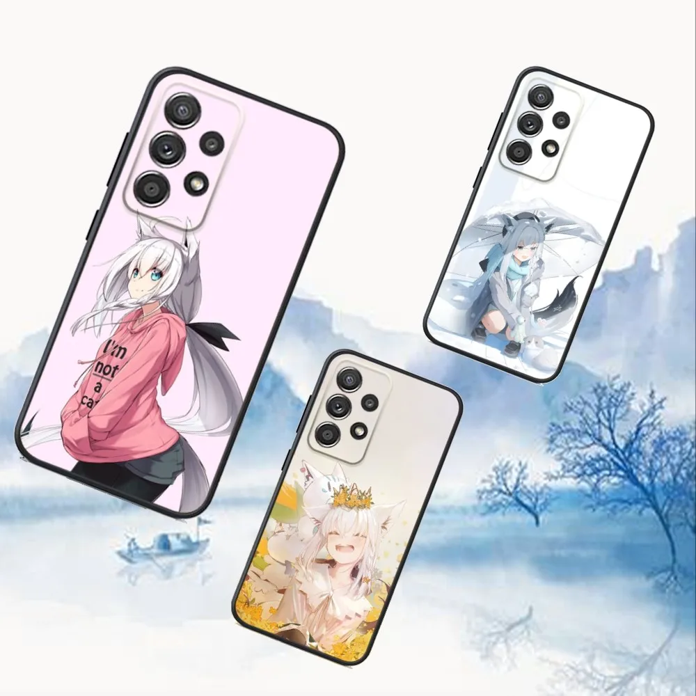 

S-Shirakami Fubuki Phone Case For Samsung S25,S24,S21,S22,S23,S30,Ultra,S20,Plus,Fe,Lite,Note,10,9,5G Black Cover