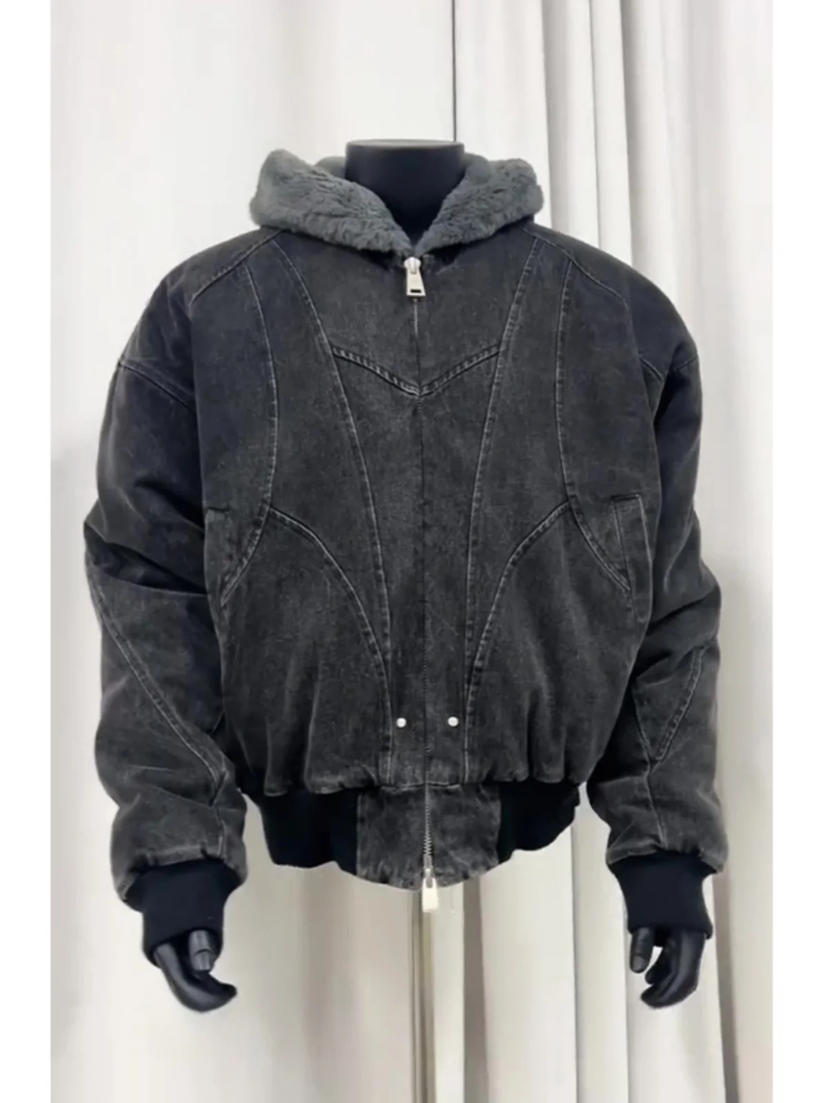 

Cleanfit Men's Winter Jaet Thiened Fce Lined ort Cotton Coat with Hood US Sle Casual Outerwear Polyester Fiber